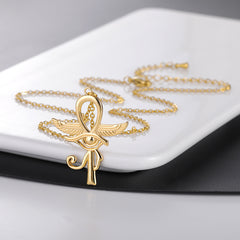 Angel Wings Cross, Eye Of Horus Necklace