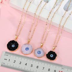 Evil Eye Pendant, Resin Necklace