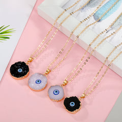 Evil Eye Pendant, Resin Necklace