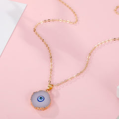 Evil Eye Pendant, Resin Necklace