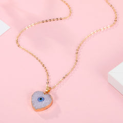 Evil Eye Pendant, Resin Necklace