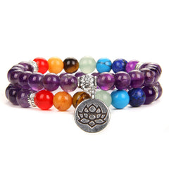 Pulseras de energía de yoga de los siete chakras
