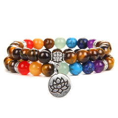 Pulseras de energía de yoga de los siete chakras