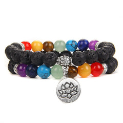 Pulseras de energía de yoga de los siete chakras