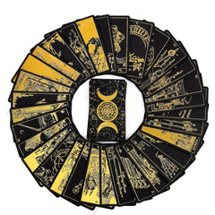 Prophet Gold Foil Tarot Cards, 78 Original Tarot Cards Fortune Telling Game With Guide Book For Beginners