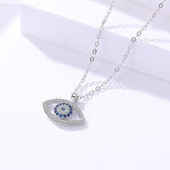 Sterling Silver Demon Eye Pendant Necklace