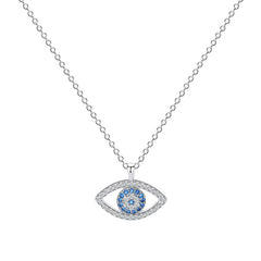 Sterling Silver Demon Eye Pendant Necklace