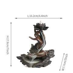 1pc, Backflow Incense Burner, Handmade Resin Lotus Buddha Hand Waterfall Incense Burner Holder For Home Relaxation Lucky Feng Shui Decor (Without Incense), Backflow Incense Burner, Home Decor, Gifts, Home Office Incense Passa