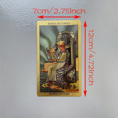 Tarot Divination Cards For Beginners, Golden Foil In Spanish And English, 4.72x2.76inch, With Guide In 2 Languages, Tarot Cards