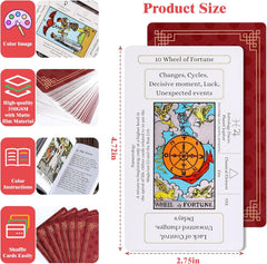 Erbacan Beginner Tarot Cards Deck with Meanings on Them-Tarrot Deck with Guidebo
