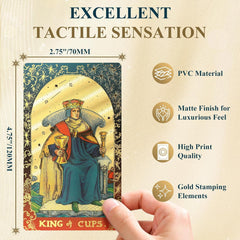 78 Gold Foil Tarot Deck with Gift Box,Original Design Rider Waite Tarot Cards Wi