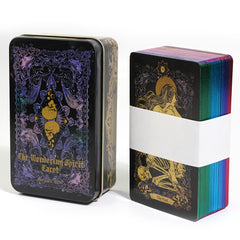 The Wandering Spirit Tarot Storage Box Metal 78pcs Tarot Cards In A Tin Box Edition For Beginners Divination Tools Fortune Telling Board Game, gaming gift