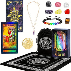 Tarot Cards Set Deck With Guidebook, Fortune Telling Toy With Crystal-Pendulum-for Beginners