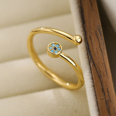 Fashion CZ Zircon Cross Evil Eye Ring for Women Girls Party Jewelry Gift