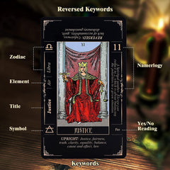 Tarot Cards with Guide Book & Linen Carry Bag, 78 Classic Original Tarot Cards D