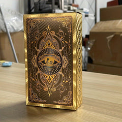 Golden Foil Tarot Cards in Spanish & English - 4.8" x 2.83" Deck with Guidebook for Beginners, Durable Plastic Divination Game