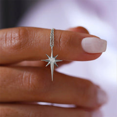 Fashion Simple Six-pointed Star Pendant Zircon Star Necklace
