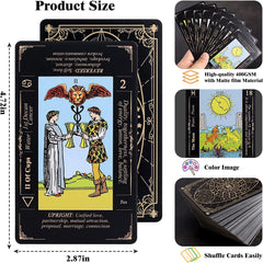 Tarot Cards with Guide Book & Linen Carry Bag, 78 Classic Original Tarot Cards D