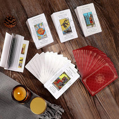 Erbacan Beginner Tarot Cards Deck with Meanings on Them-Tarrot Deck with Guidebo
