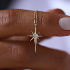 Fashion Simple Six-pointed Star Pendant Zircon Star Necklace
