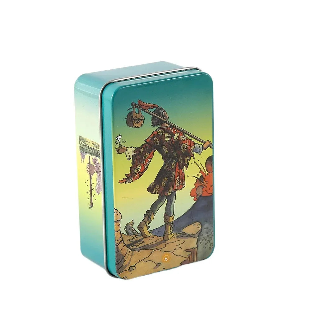 Metal Box Gilded Edition Back Tarot Cards Deck With Paper Guidebook English Vision Classical Party Board Game Holiday Games