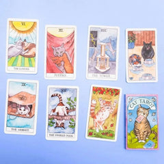 10.6*6.5cm Cat Tarot: 78 Cards (Whimsical and Humorous Tarot Deck, Stocking Stuffer for Kitten Lovers)