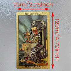 Cost Worthy Luxurious Golden Foil Tarot Deck Bilingual Spanish & English Guidebook with Nice Package, Board Game of Oracle Cards