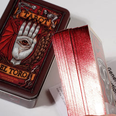 Del Toro Tarot in Tin Metal Box 78 Cards Gilded Edge Guidebook Light Seer's Tarot Deck Stocking Blooming Cat