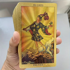 Cost Worthy Luxurious Golden Foil Tarot Deck Bilingual Spanish & English Guidebook with Nice Package, Board Game of Oracle Cards