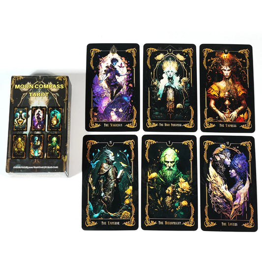 78pcs Cards Moon Compass Tarot Deck Tarot Cards Intelligence Modern Lines Of The Traditional Spirit Party Board Game Oracle Card