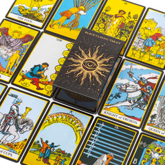 10.3*6cm Black Classic Tarot 78 Pcs Card AND BOOKLET Fortune Telling Divination Leisure Game Tarot Cards
