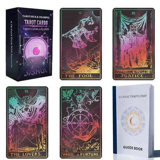 Classic Colorful Tarot Cards, 78 card Deck, w/Guidebook