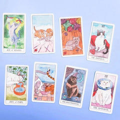 10.6*6.5cm Cat Tarot: 78 Cards (Whimsical and Humorous Tarot Deck, Stocking Stuffer for Kitten Lovers)