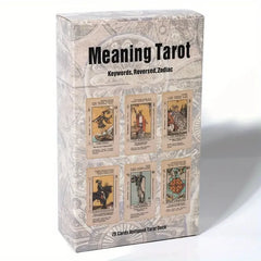 1 Box of Meaning Tarot Card For Beginner Tarot, Keyword Antiqued Tarot Deck, 78 Cards Fortune Telling Game Divination Tools