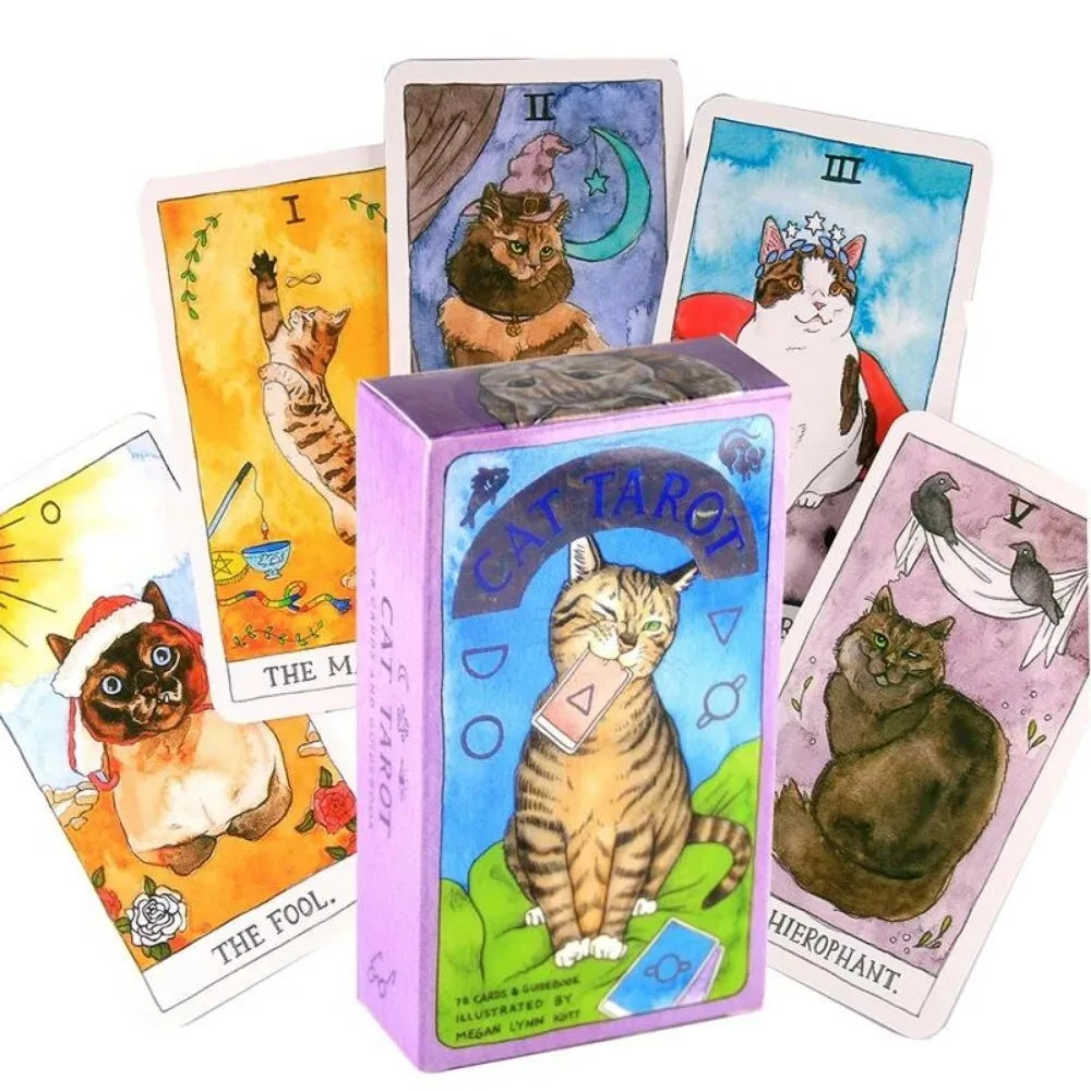 10.6*6.5cm Cat Tarot: 78 Cards (Whimsical and Humorous Tarot Deck, Stocking Stuffer for Kitten Lovers)