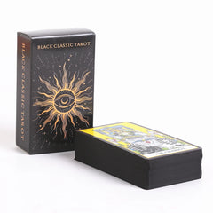 10.3*6cm Black Classic Tarot 78 Pcs Card AND BOOKLET Fortune Telling Divination Leisure Game Tarot Cards