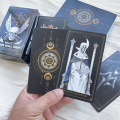 New Skull Black Tarot Deck 78 Cards Gothic Divination Oracle Dark Mystery Rider Waite Spiritual Guidance English Spanish Russian