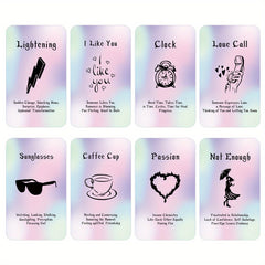 54 Sheets/Box Oracle Cards: Perfect Tarot Deck for Beginners, Twin Flame Tarot Cards with Meanings Included!