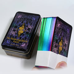 The Wandering Spirit Tarot Storage Box Metal 78pcs Tarot Cards In A Tin Box Edition For Beginners Divination Tools Fortune Telling Board Game, gaming gift