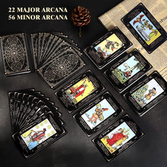 Tarot Cards with Guide Book & Linen Carry Bag, 78 Classic Original Tarot Cards D