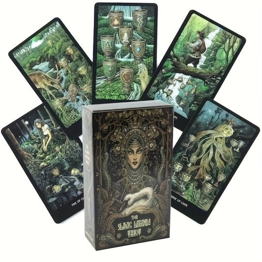 Slavic Legend Tarot Oracle Cards, Black Border, Gypsy Cards, Tarot, Oracle Cards, Suitable for Family, Friends Gathering Party, Card Game
