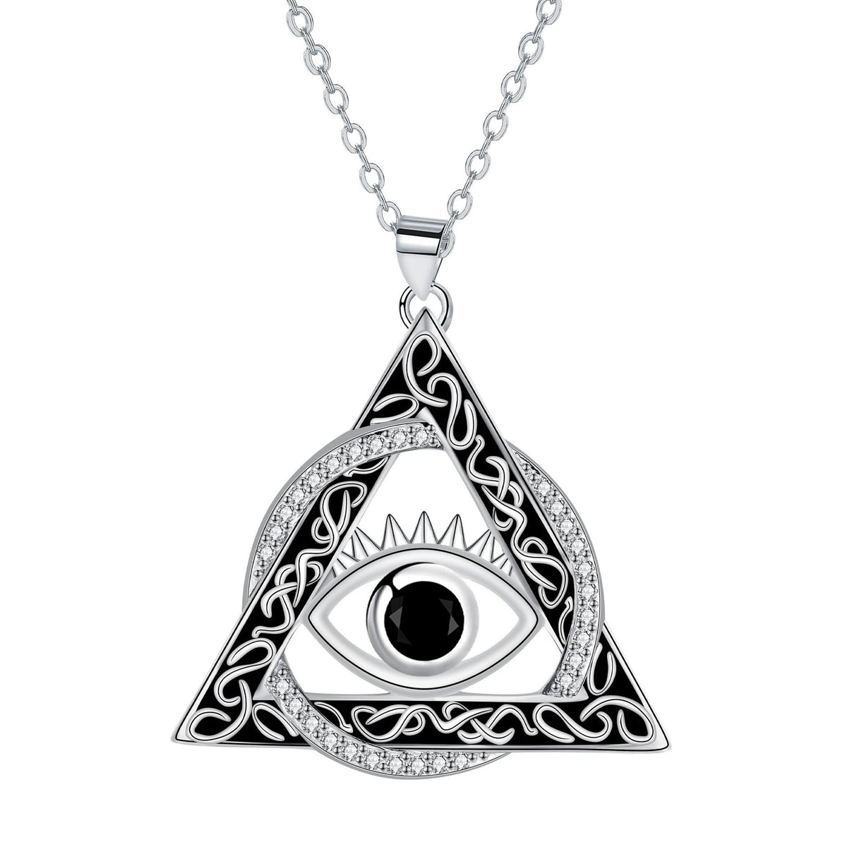 European And American Style Necklace Triangle Devil's Eye Pendant Jewelry