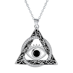 European And American Style Necklace Triangle Devil's Eye Pendant Jewelry